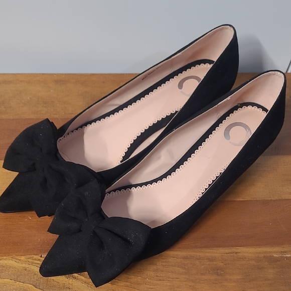 Shoes - Elegant Black Bow Flats